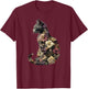 Floral Cat T-Shirt - T-Shirt | Maroon
