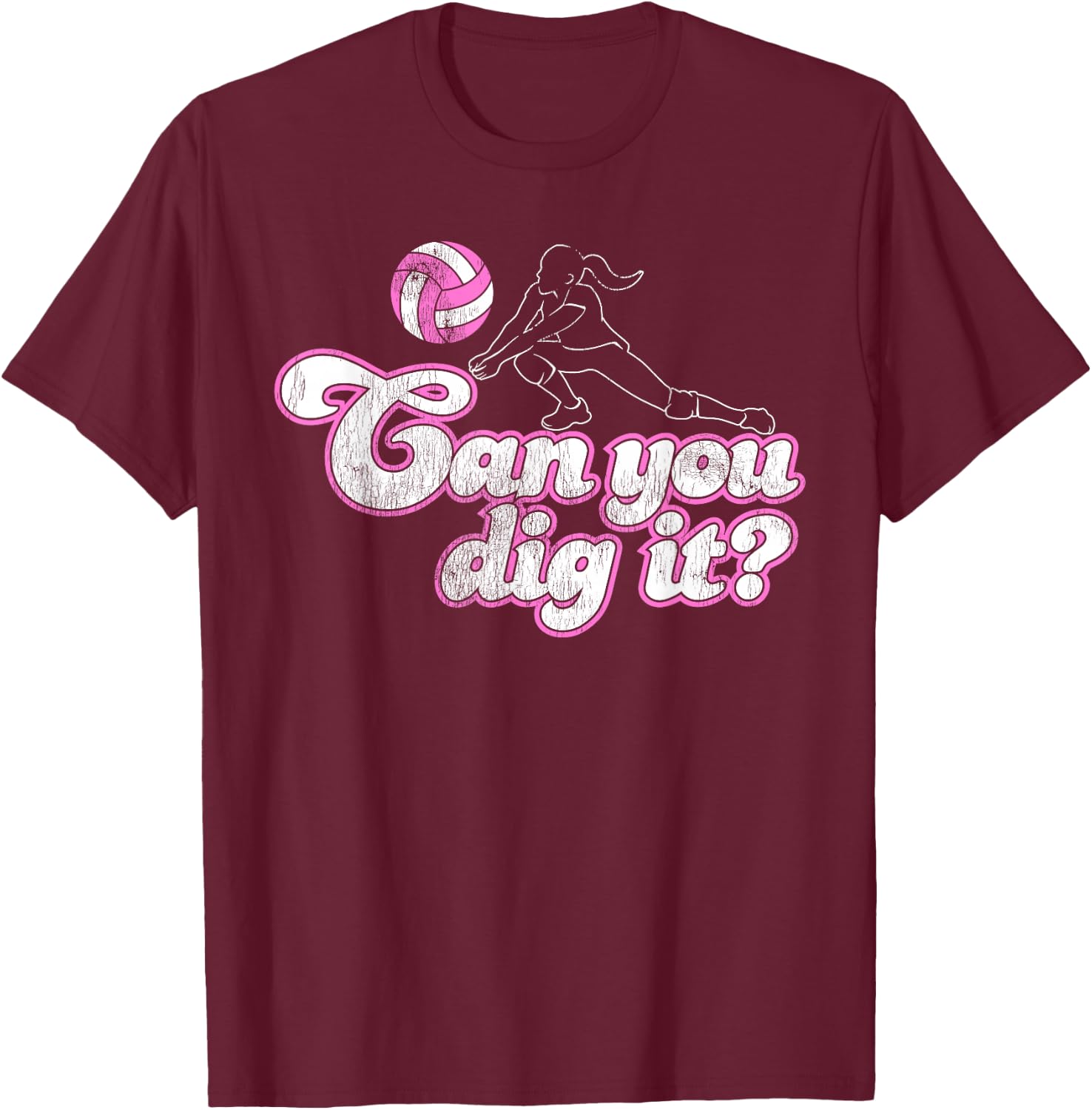 Volleyball Shirts With Sayings-Can You Dig It? T-Shirt - T-Shirt | Maroon