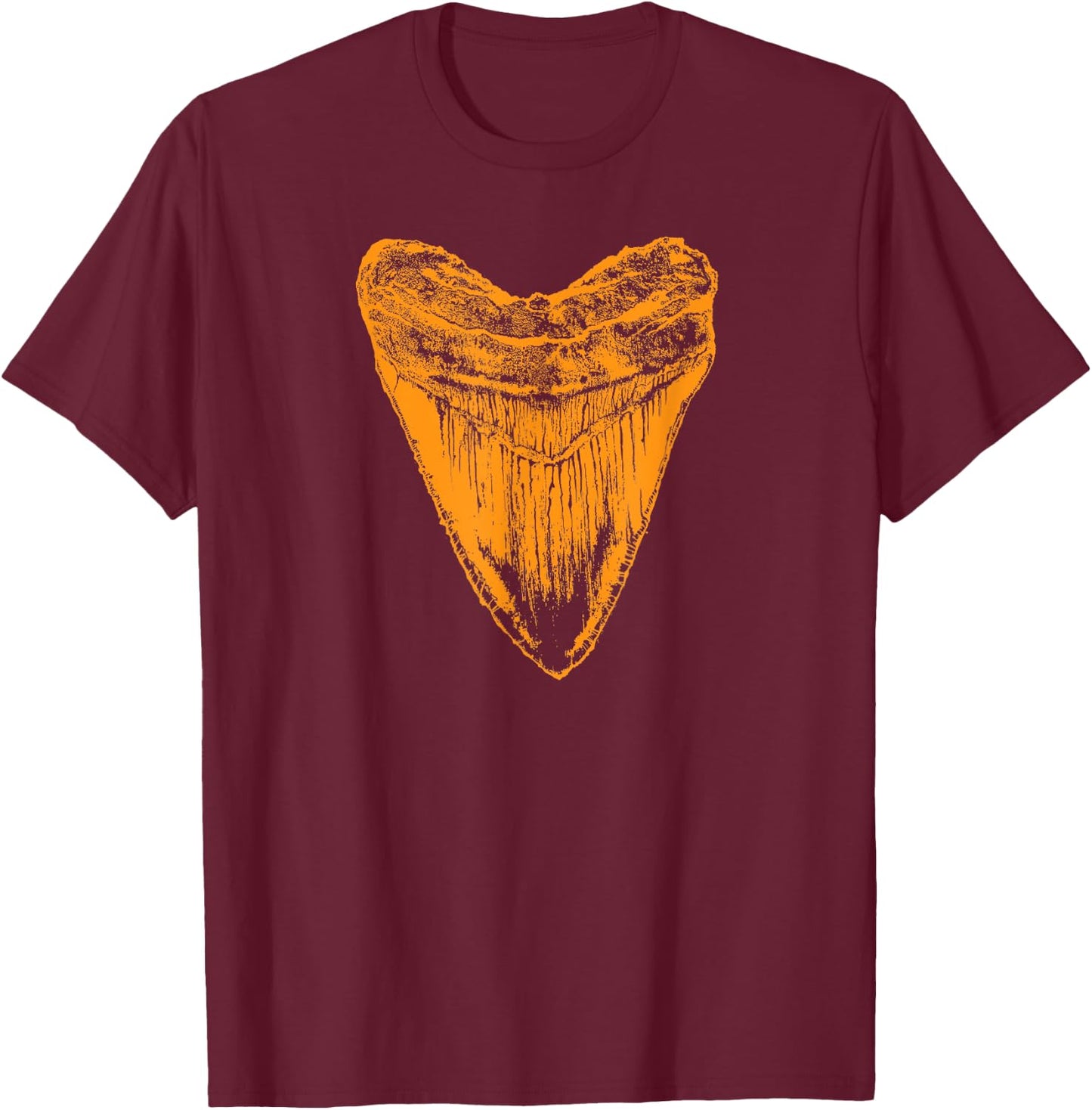 Fossil Megalodon tooth T-Shirt - T-Shirt | Maroon