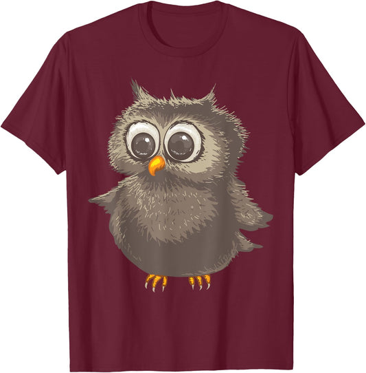 Funny Brown Owl | Cool Happy Big Owl Lovers Gift T-Shirt - T-Shirt | Maroon