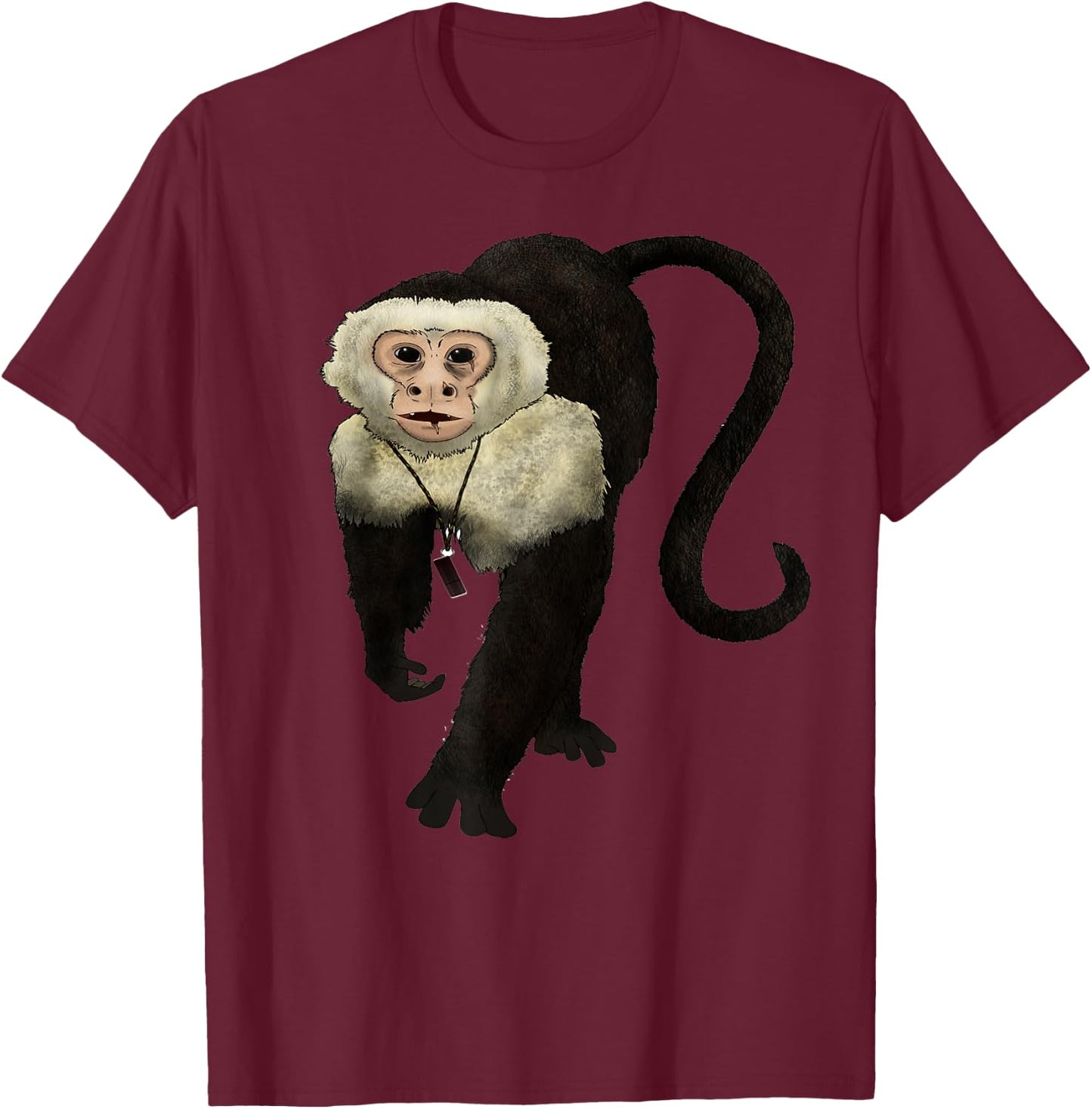 Capuchin Monkey Shirt - Capuchin Monkey T-Shirt - T-Shirt | Maroon