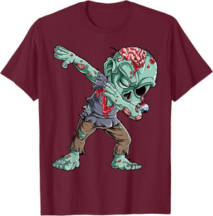 Halloween Dabbing Zombie Brain Funny Boys Men Dab Dance T-Shirt - T-Shirt | Maroon
