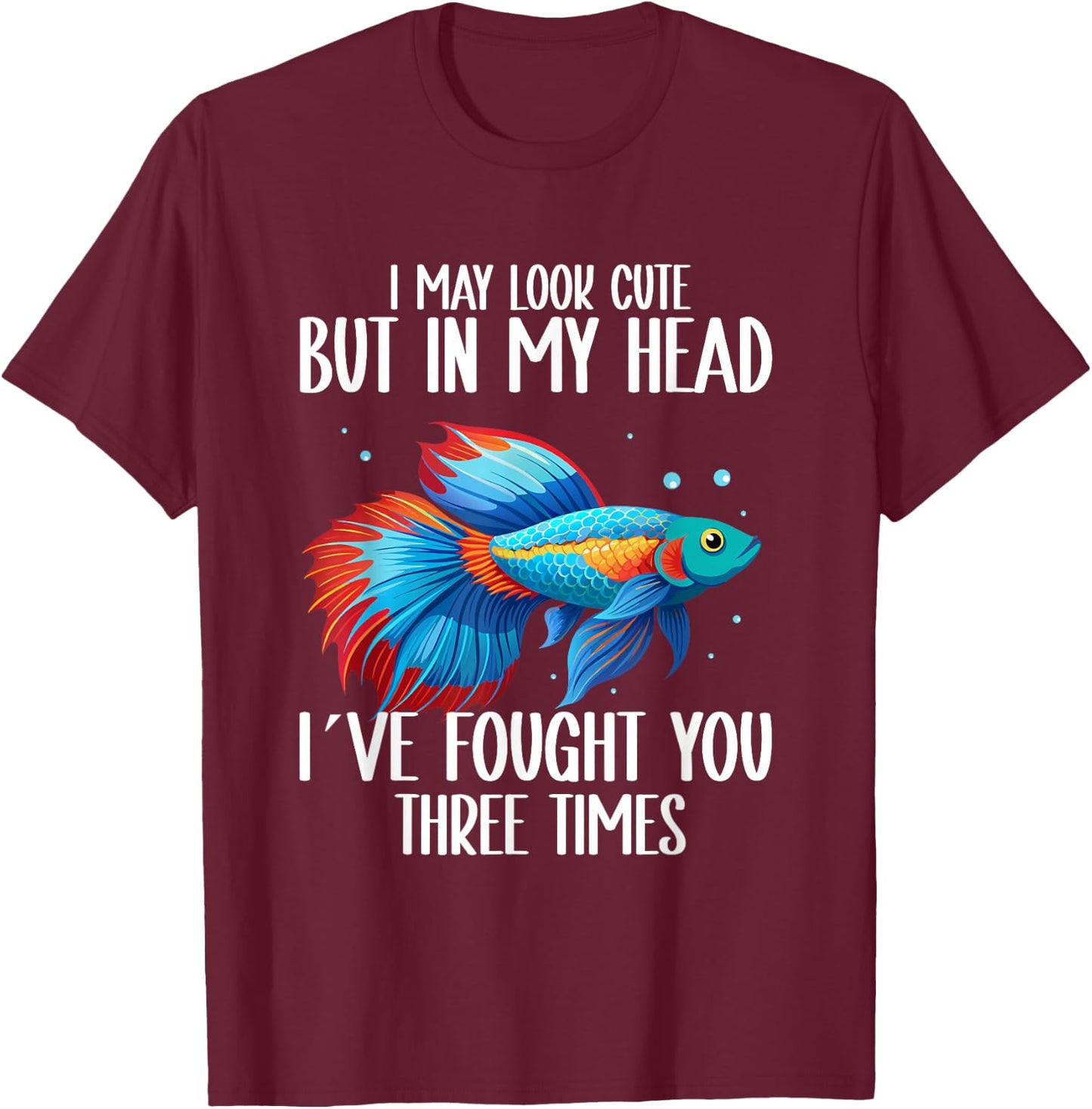 Betta Fish Owner Fishkeeper Aquarium Siamese Fighting Fish T-Shirt - T-Shirt | Maroon