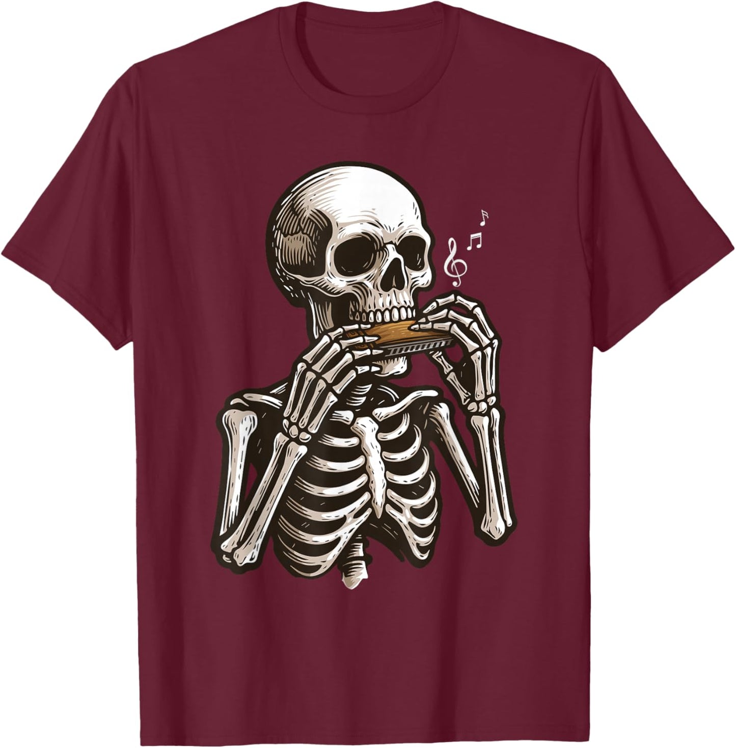 Funny Harmonica Art Women Kid Music Harmonica Player T-Shirt - T-Shirt | Maroon