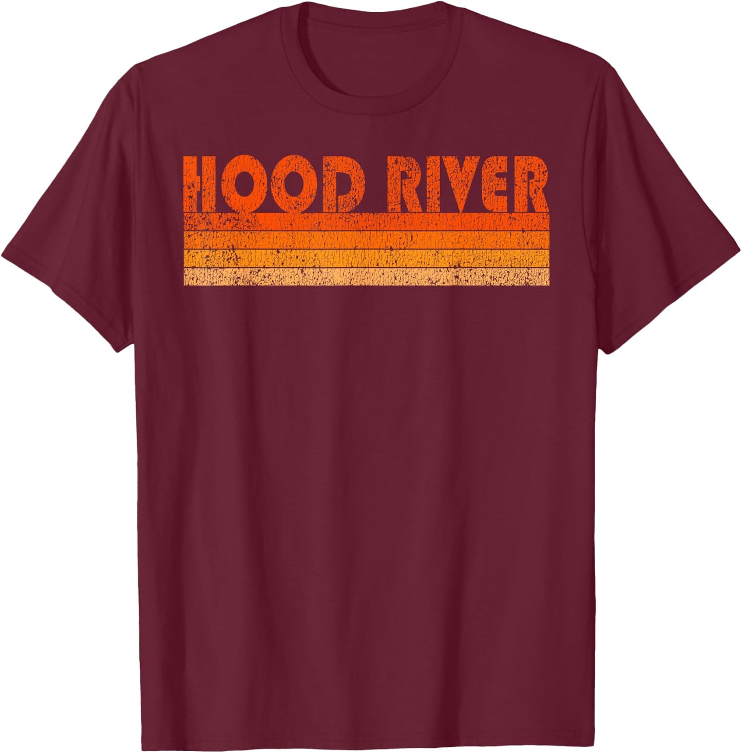 Vintage Retro Hood River Oregon T-Shirt - T-Shirt | Maroon