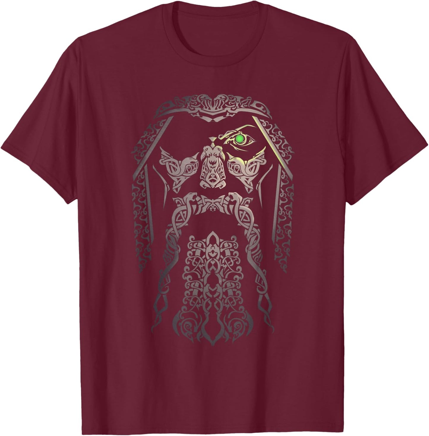 Odin Viking | Gift Vikingcostume Odinism Raven Beard T-Shirt - T-Shirt | Maroon