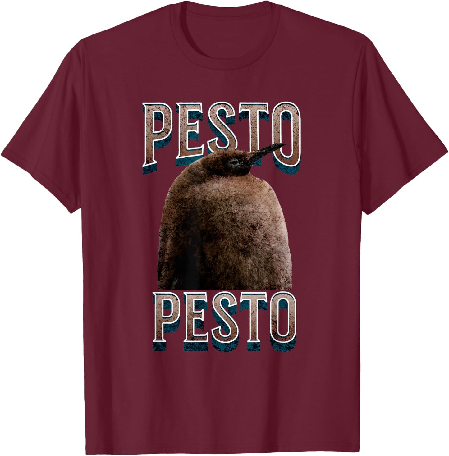 Pesto The Penguin Famous Bird Meme Vintage T-Shirt - T-Shirt | Maroon