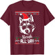 Sleigh all Day Funny Siberian Husky Christmas T-Shirt - T-Shirt | Maroon