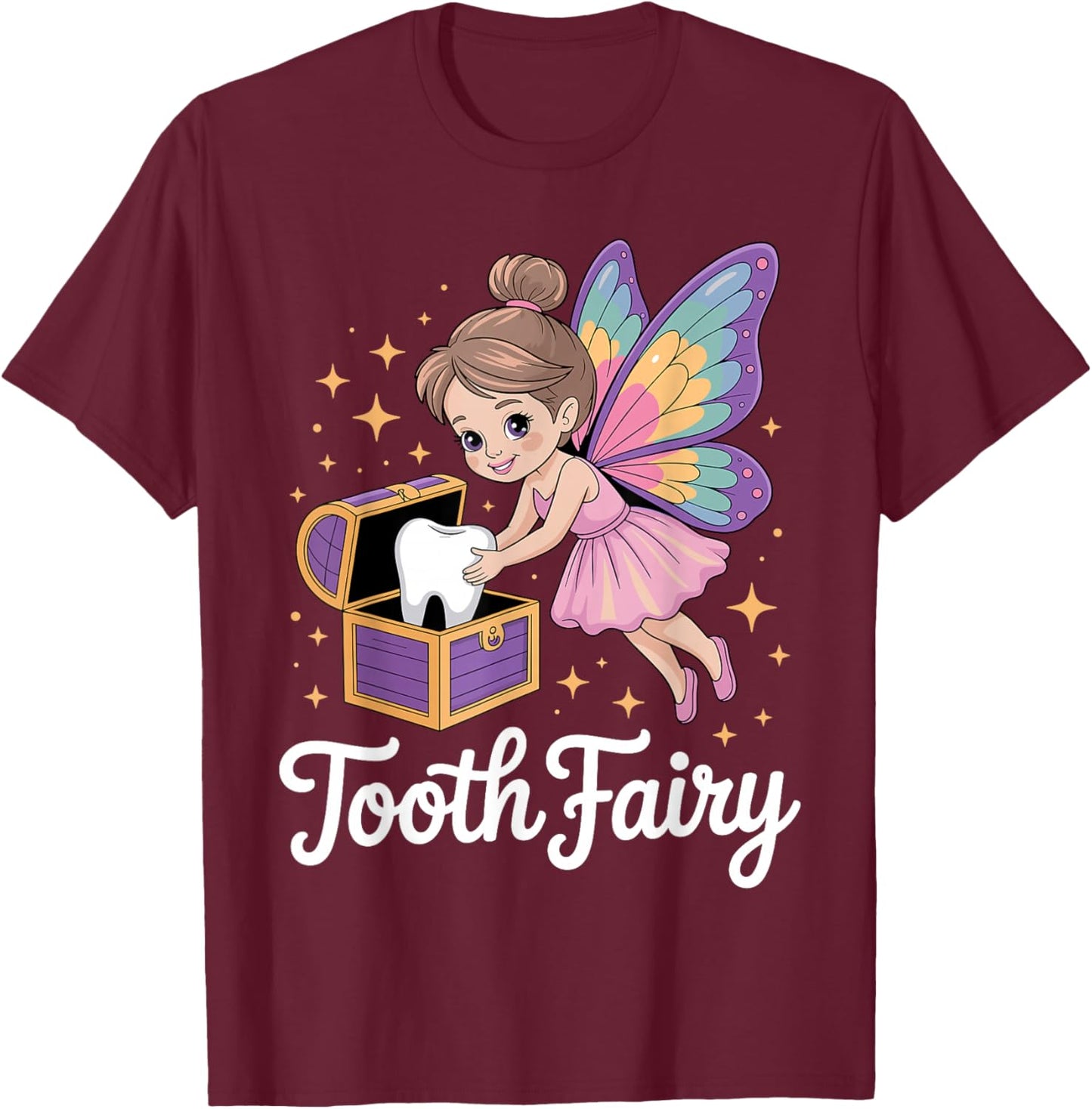 Best Tooth Fairy Costume Girls Dental Tooth Fairy T-Shirt - T-Shirt | Maroon
