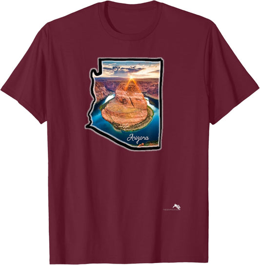 Horseshoe Bend, Grand Canyon, Arizona T-Shirt - T-Shirt | Maroon