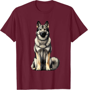 Norwegian Elkhound T-Shirt - T-Shirt | Maroon