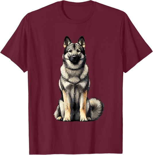 Norwegian Elkhound T-Shirt - T-Shirt | Maroon