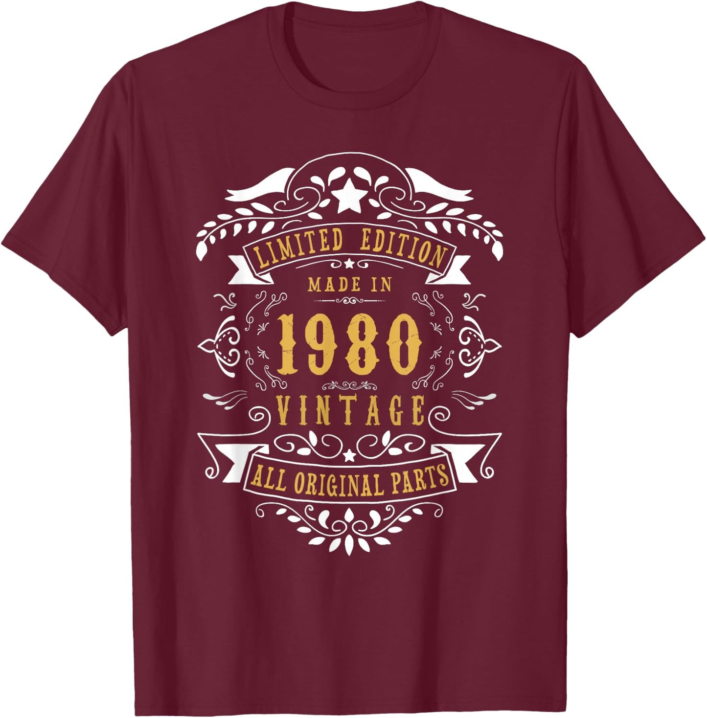 46th Birthday Women 46 Years old Men Born 1980 46 Birthday T-Shirt - T-Shirt | Maroon