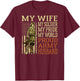 My Wife My Soldier Hero - Proud Army Husband Military Spouse T-Shirt - T-Shirt | Maroon