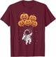 Halloween Astronaut Pumpkin Balloons Kids T-Shirt - T-Shirt | Maroon