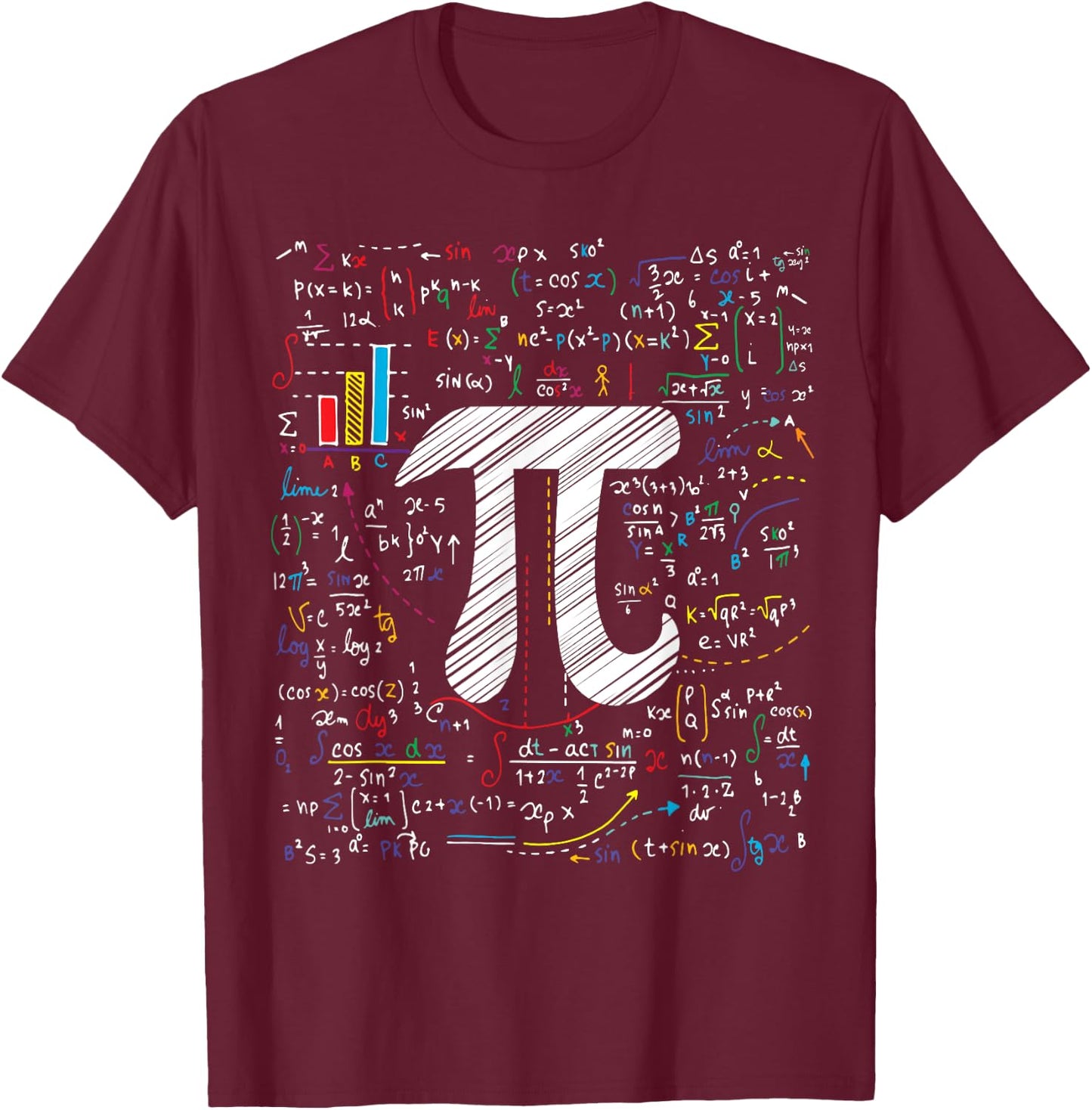 Pi Day Math Equation Math Teacher Student Geek Gifts Women Girls Kids T-Shirt - T-Shirt | Maroon