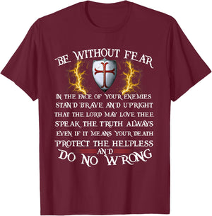 Crusader Knight | Knights Templar Code | Holy Cross T-Shirt - T-Shirt | Maroon