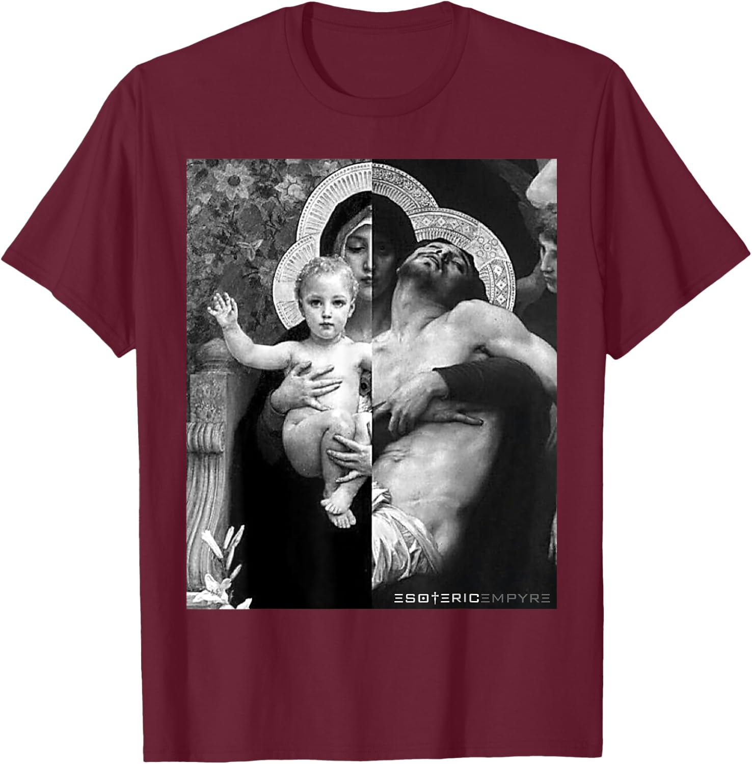 Jesus Christ and Mother Mary T-Shirt - T-Shirt | Maroon
