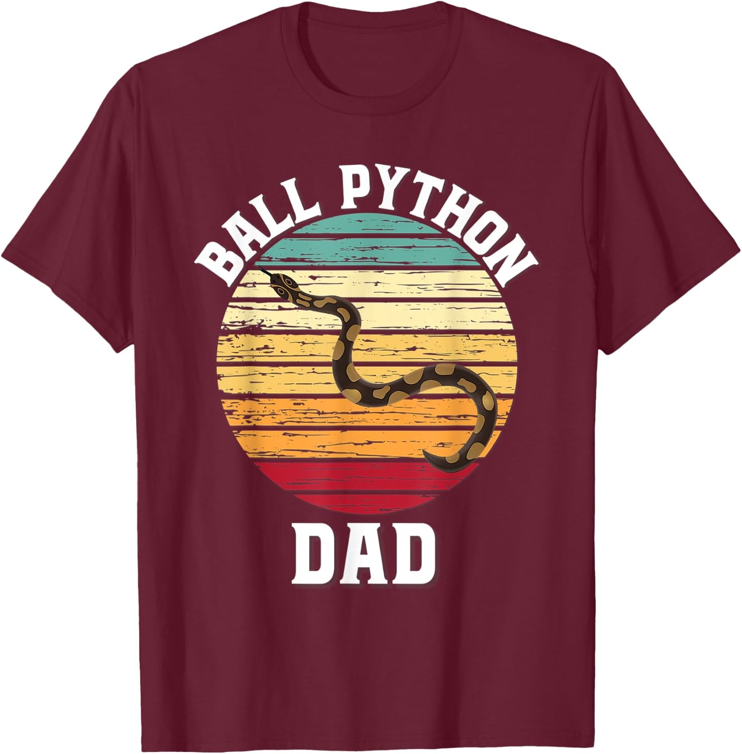 Vintage Ball Python Dad Pet Snake T-Shirt - T-Shirt | Maroon
