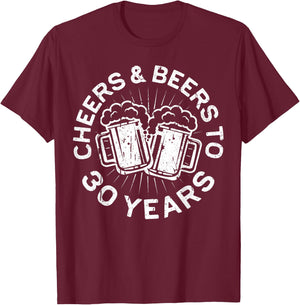 Cheers And Beers To 30 Years Shirt Men Women 30th Birthday T-Shirt - T-Shirt | Maroon