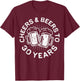 Cheers And Beers To 30 Years Shirt Men Women 30th Birthday T-Shirt - T-Shirt | Maroon