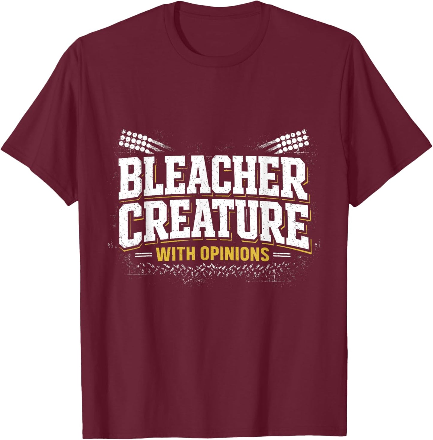 Bleacher Creature with Opinions Sports Fan Stadium Youth Kid T-Shirt - T-Shirt | Maroon