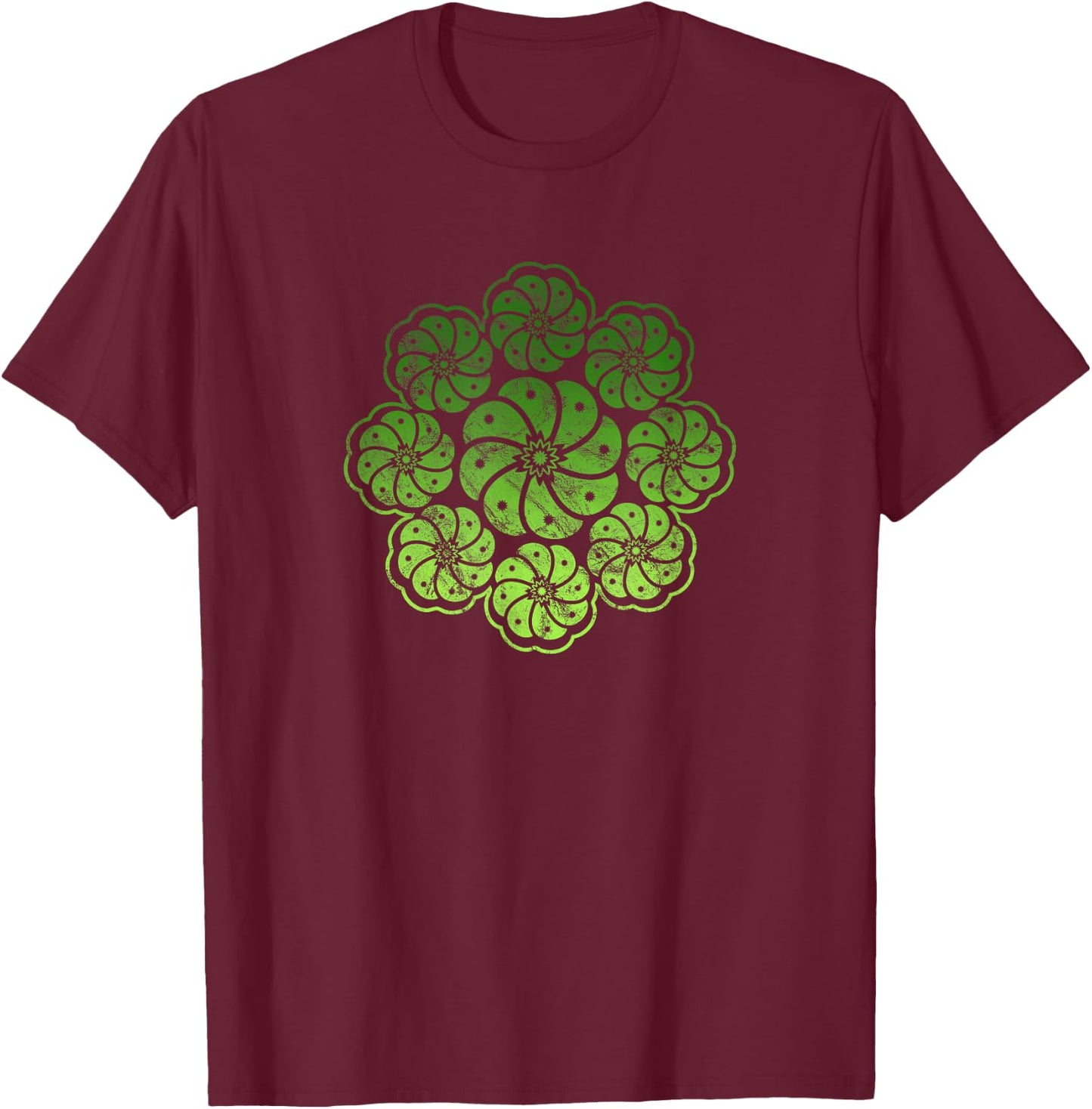 Peyote Cactus Symbol Mandala Lophophora Williamsii Desert T-Shirt - T-Shirt | Maroon