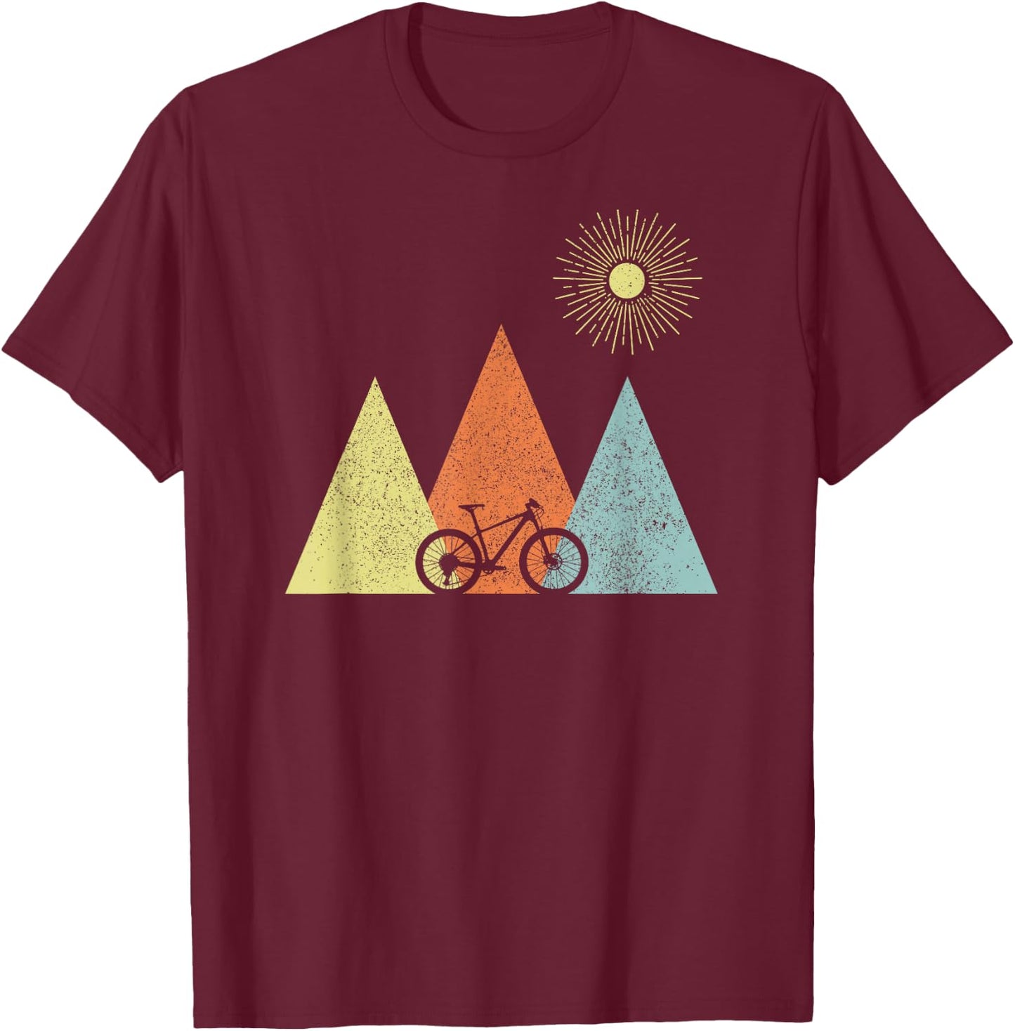 Vintage Mountain Bike MTB Bicycle Cycling Cyclist Biker T-Shirt - T-Shirt | Maroon