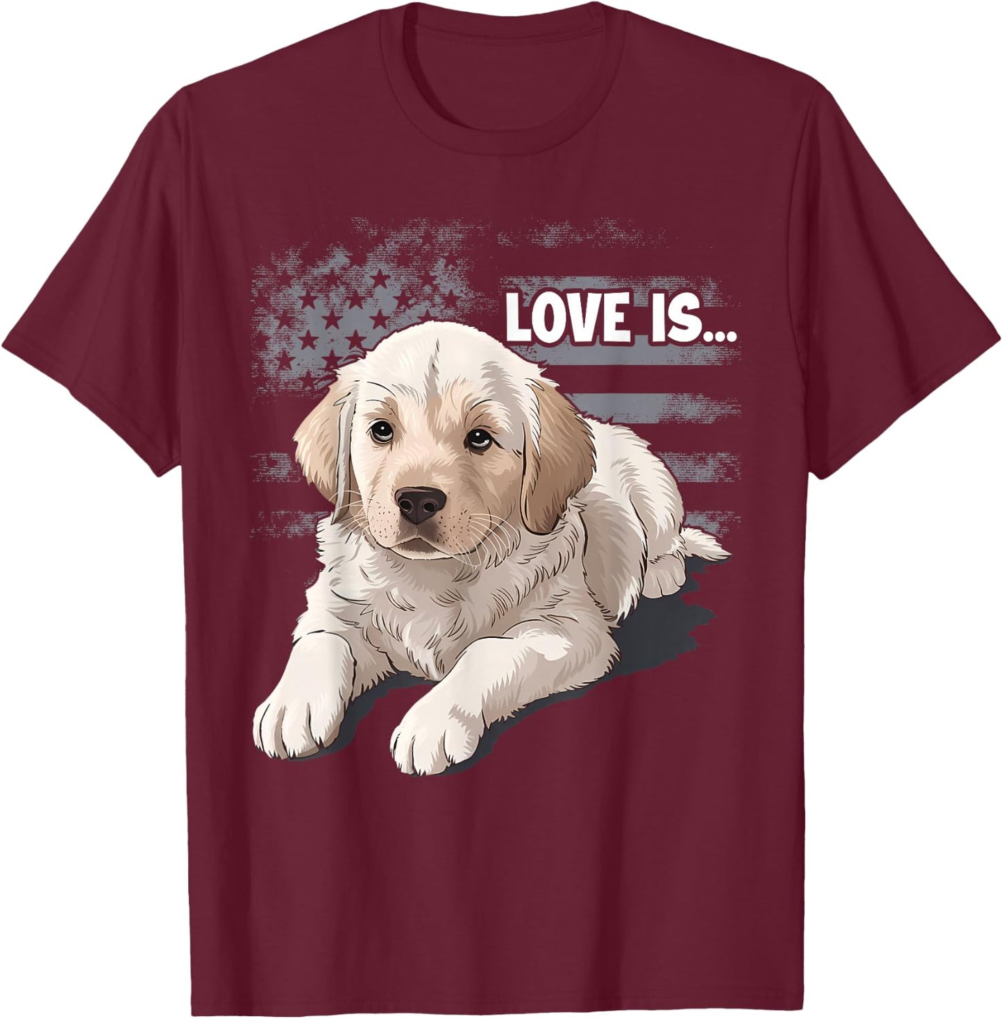 White Labrador Retriever Yellow Love Lab Mom Dog Dad T-Shirt - T-Shirt | Maroon