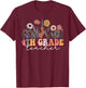 4th Grade Teacher Wildflower Floral Back To School T-Shirt - T-Shirt | Maroon