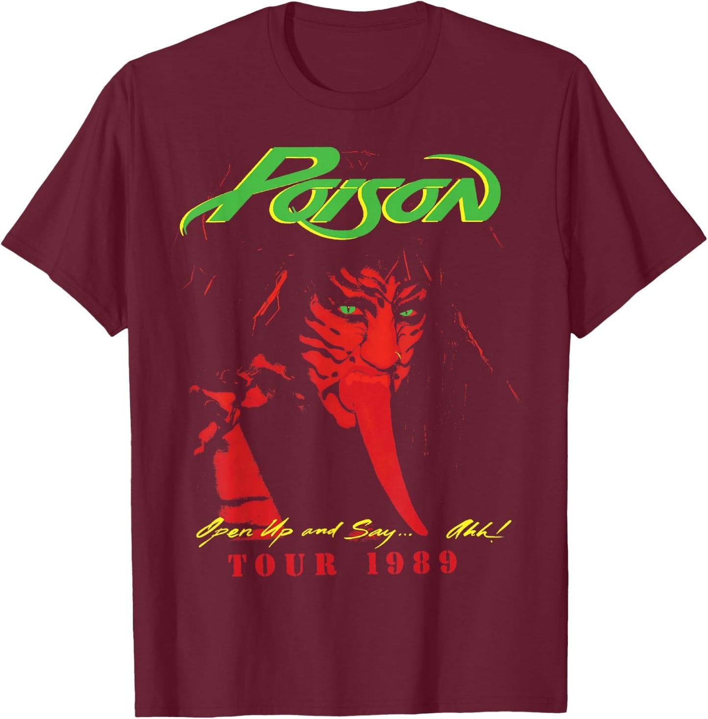 Poison - Tour 1989 T-Shirt - T-Shirt | Maroon