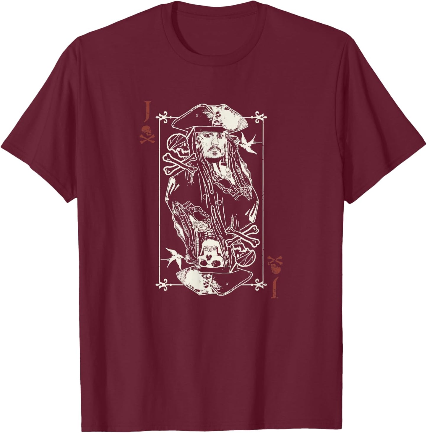 Pirates of The Caribbean - Jack Sparrow T-Shirt - T-Shirt | Maroon