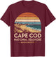 Vintage Cape Cod National Seashore Massachusetts Souvenir T-Shirt - T-Shirt | Maroon