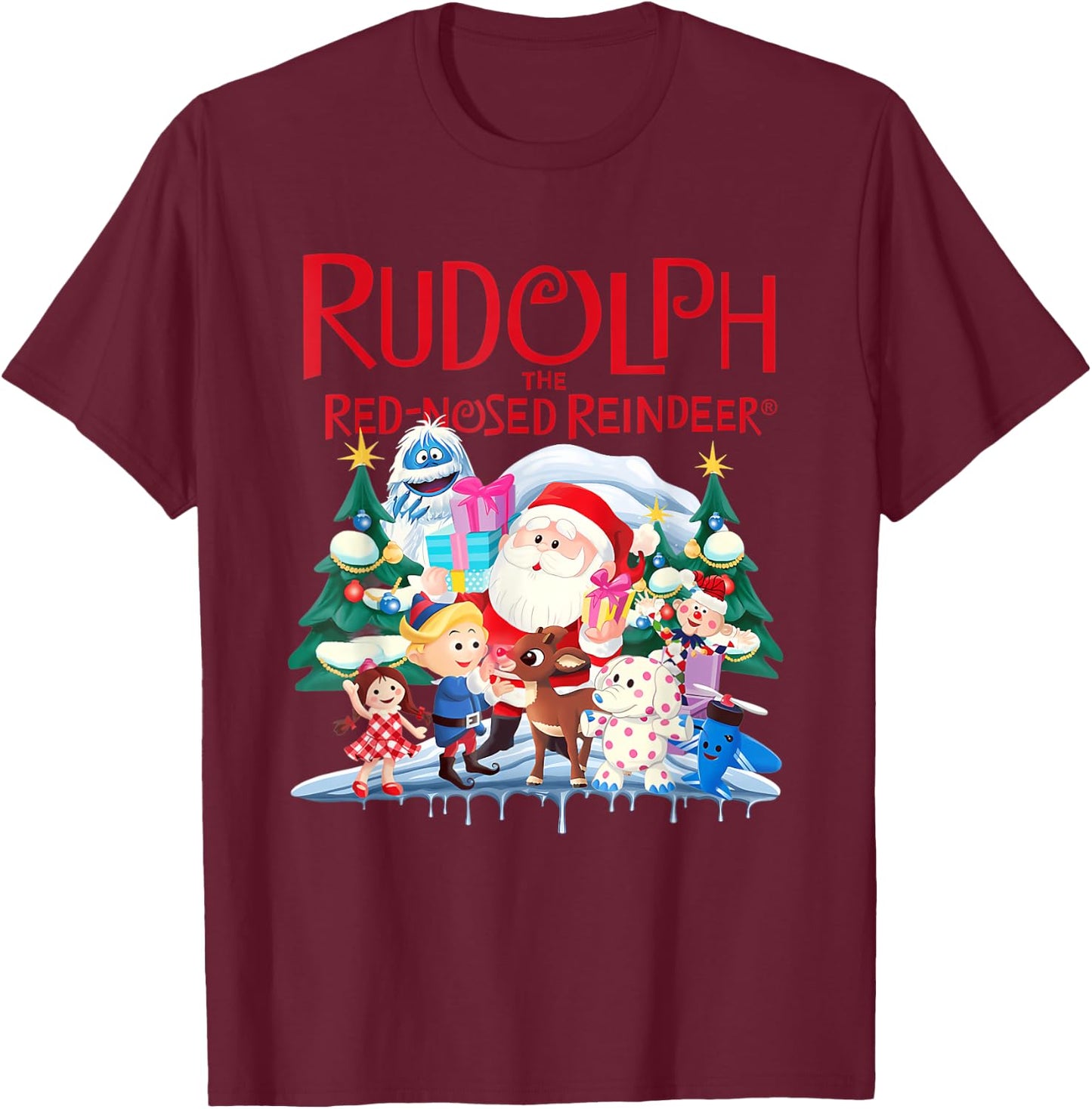 Cute Rudolph The Red Nosed Reindeer Christmas Special Xmas T-Shirt - T-Shirt | Maroon