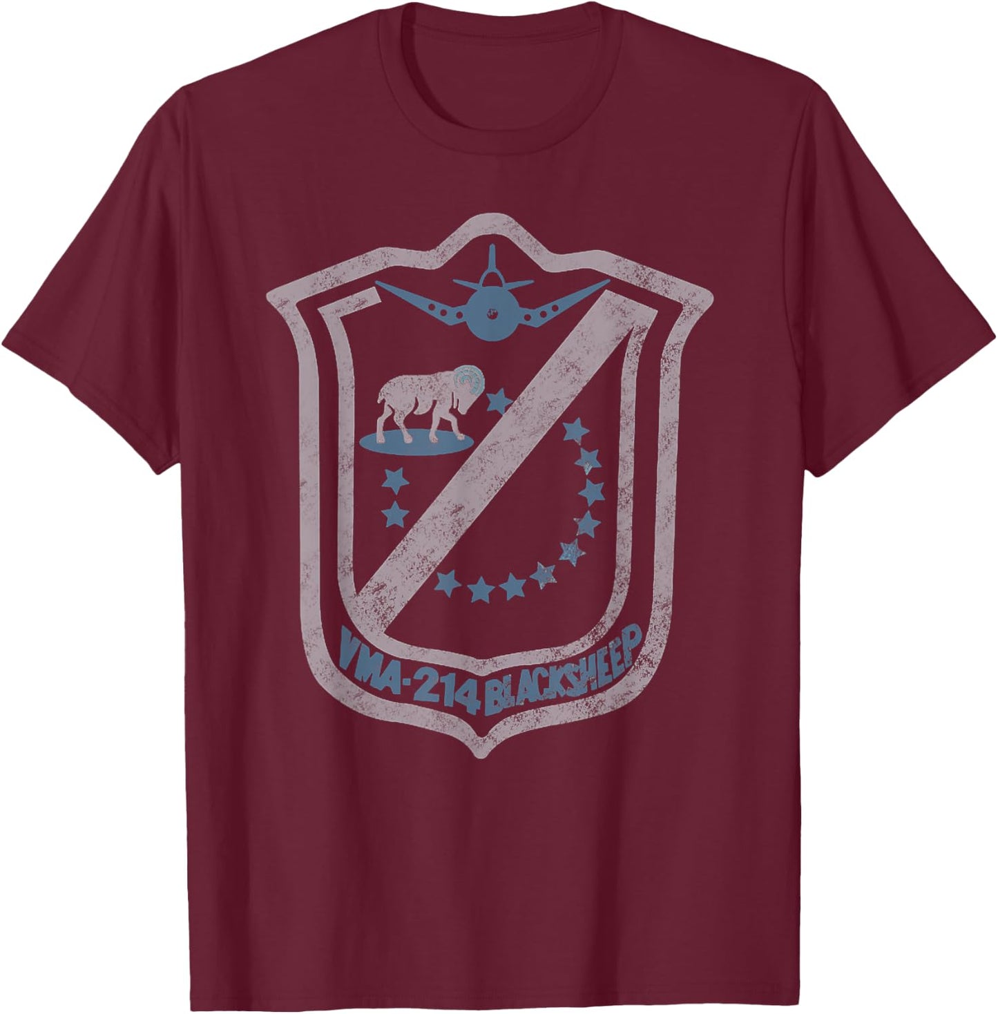 Black Sheep Squadron VMF 214 T-Shirt - T-Shirt | Maroon