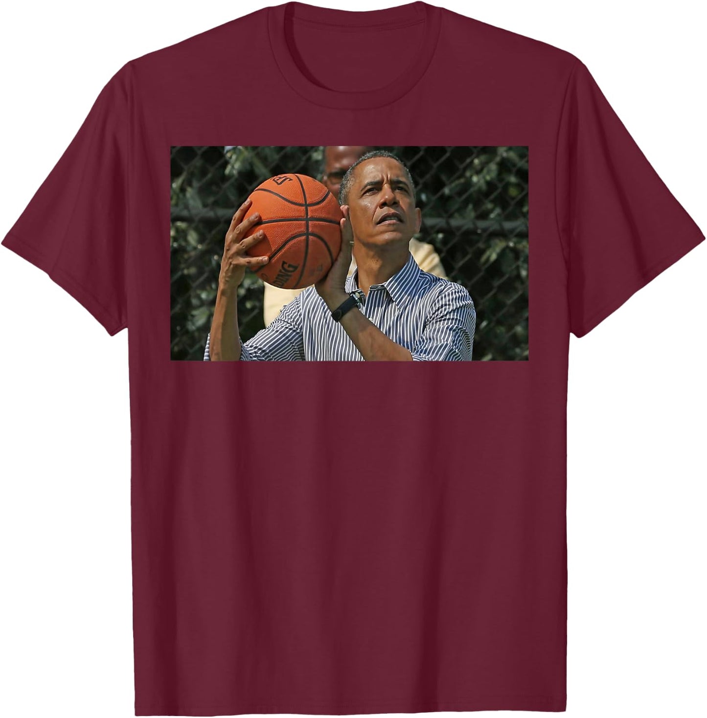 Barack Obama Playing Basketball Presidential T-Shirt - T-Shirt | Maroon