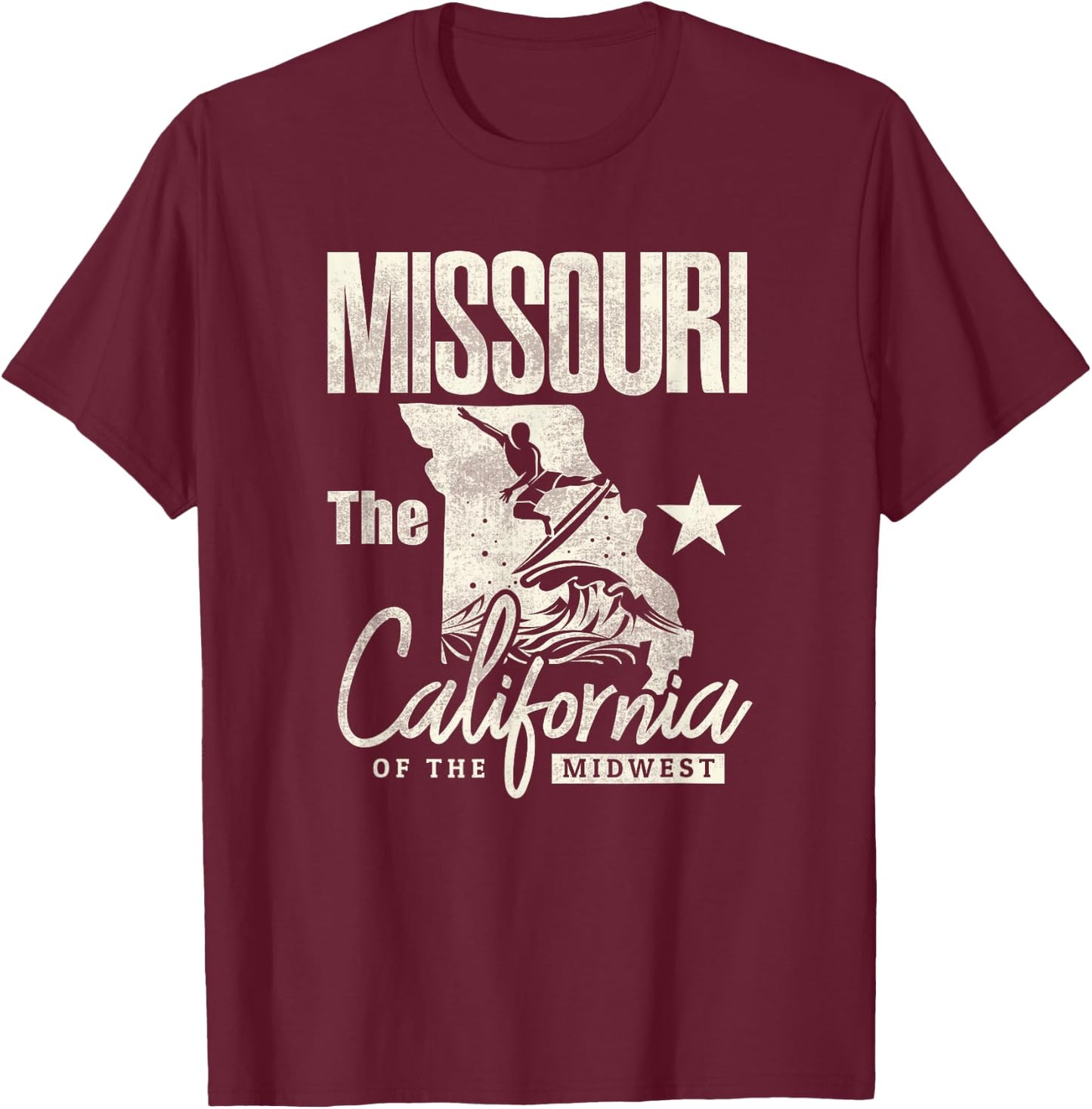 Funny State of Missouri The California of The Midwest Shirt T-Shirt - T-Shirt | Maroon