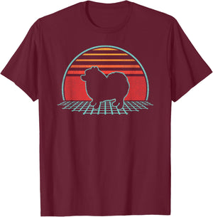 Keeshond Lover Dog Owner Retro Vintage 80s Style T-Shirt - T-Shirt | Maroon