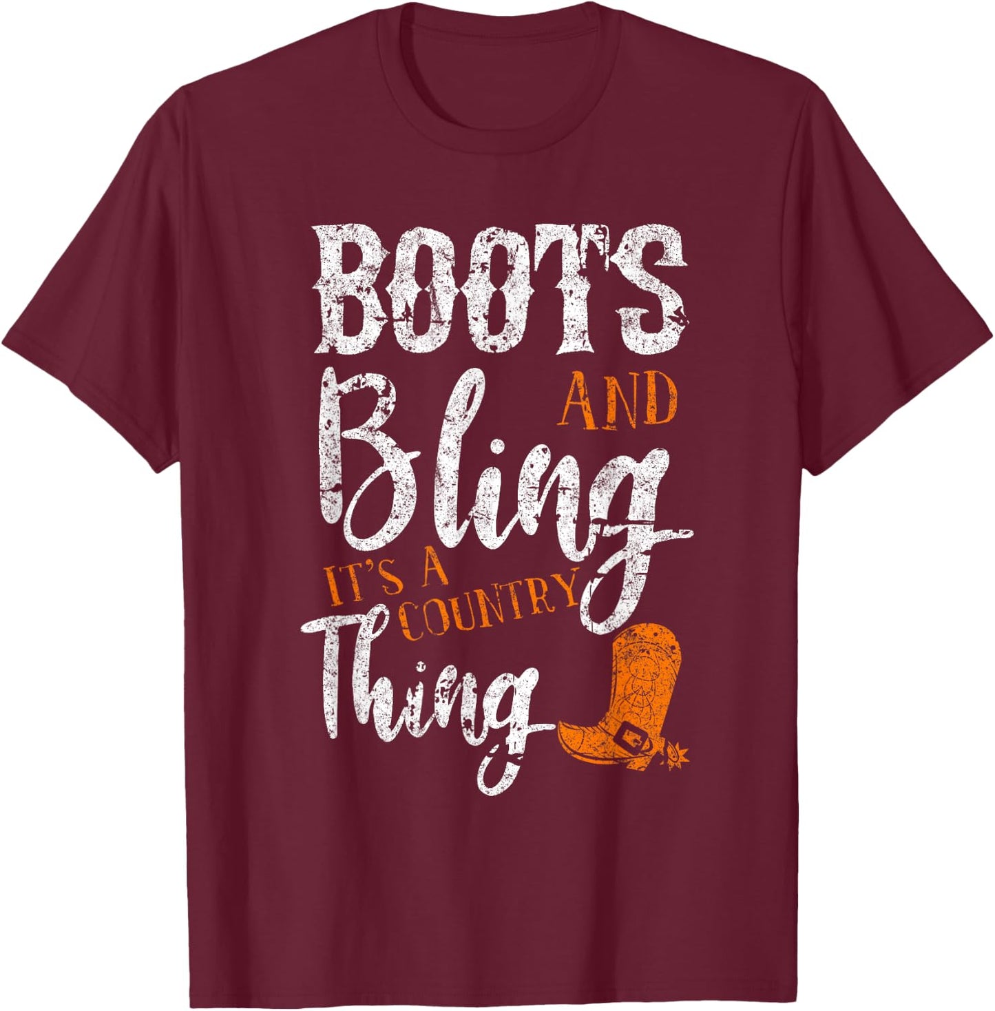 Boots & Bling It's Country Thing Horseback Riding Cowgirl T-Shirt - T-Shirt | Maroon