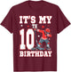 It's My 10th Birthday Boy Ice Hockey Dabbing 10 Year Old T-Shirt - T-Shirt | Maroon