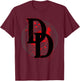 Marvel Daredevil DD Logo Vortex Red Rain Graphic T-Shirt - T-Shirt | Maroon