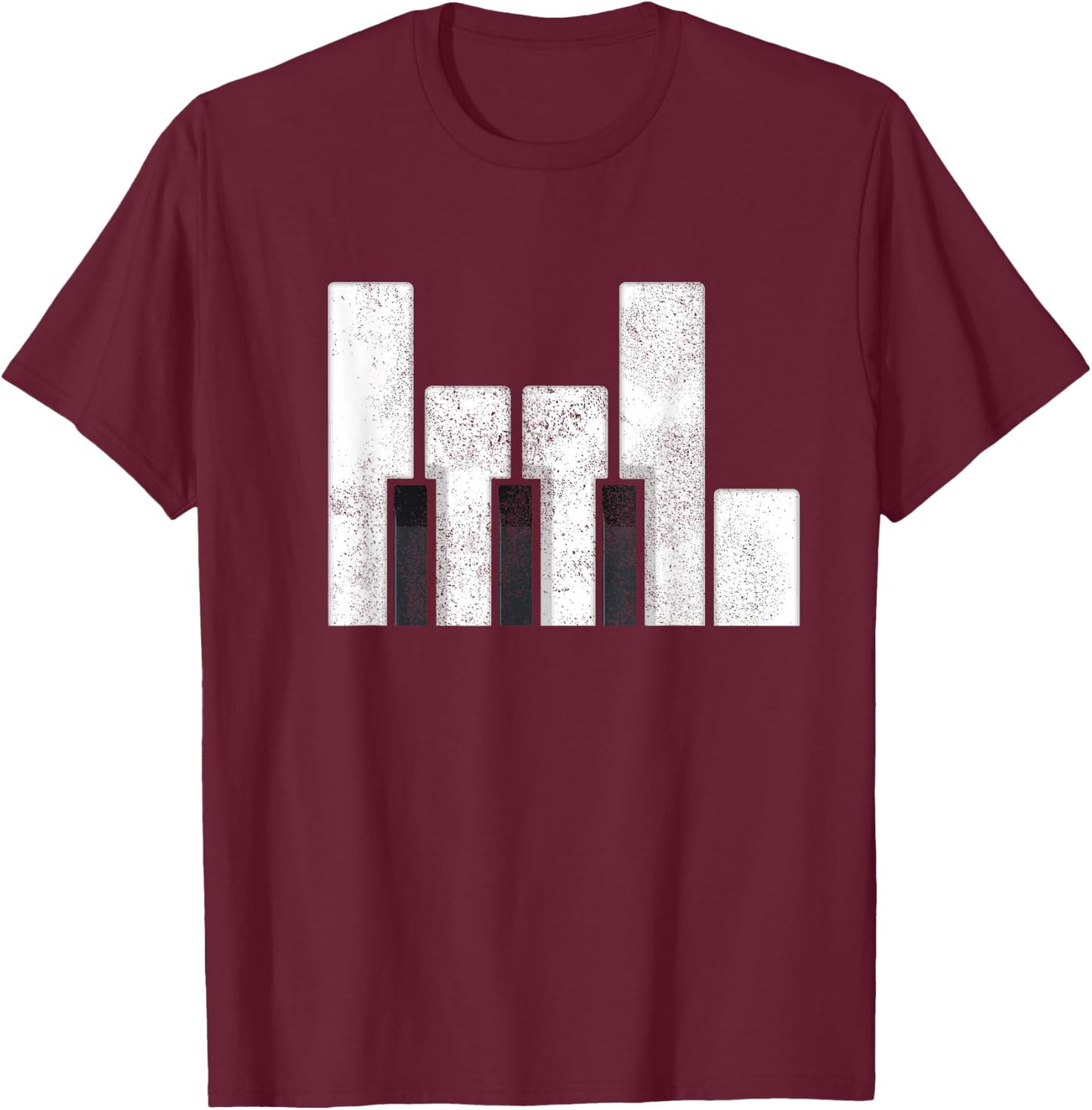 Piano Rock and Roll Music Funny Pianist T-Shirt - T-Shirt | Maroon