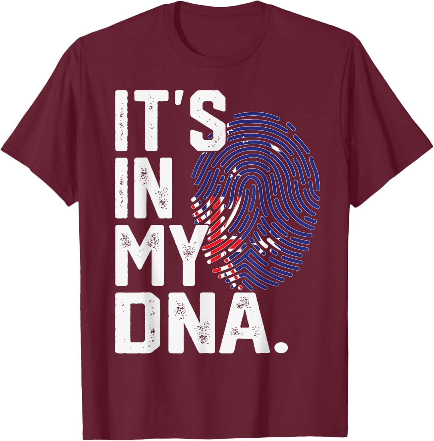 Australia Roots Flag Fingerprint Graphic Patriotic T-Shirt - T-Shirt | Maroon