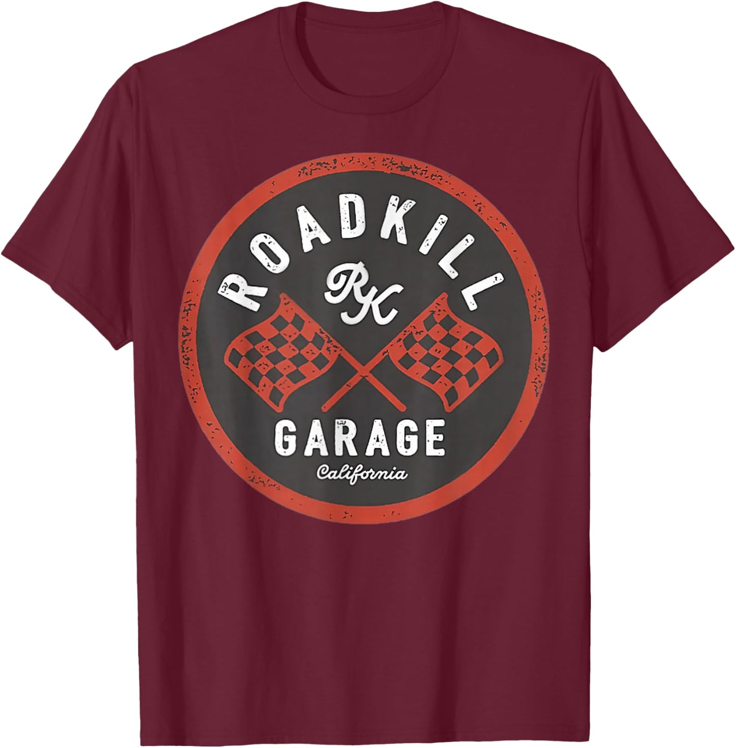 Motortrend Roadkill Garage Flags - Men's Classic Fit Black Small Short Sleeve T-Shirt - T-Shirt | Maroon