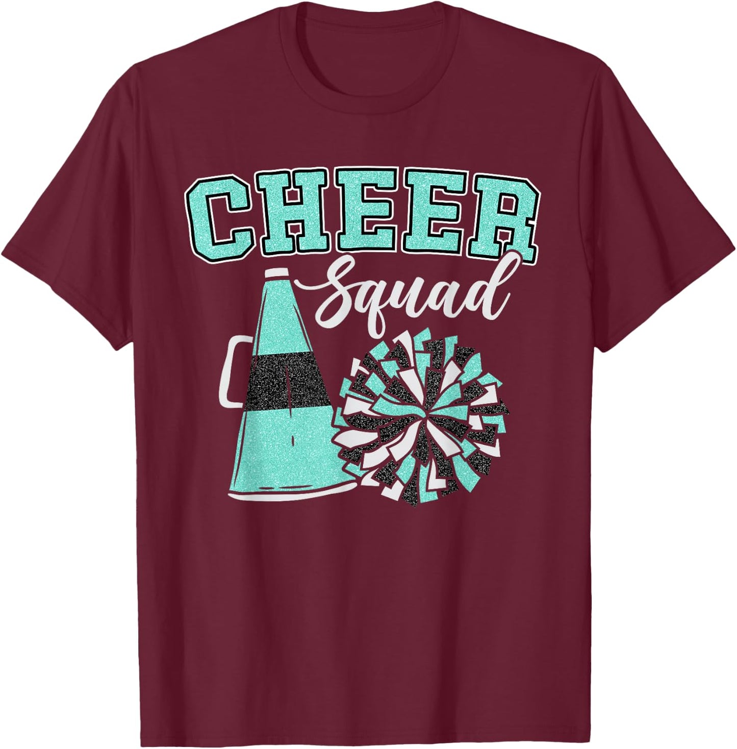 Cheer Squad Funny Cheerleader Cheerleading Teal Women Girl T-Shirt - T-Shirt | Maroon