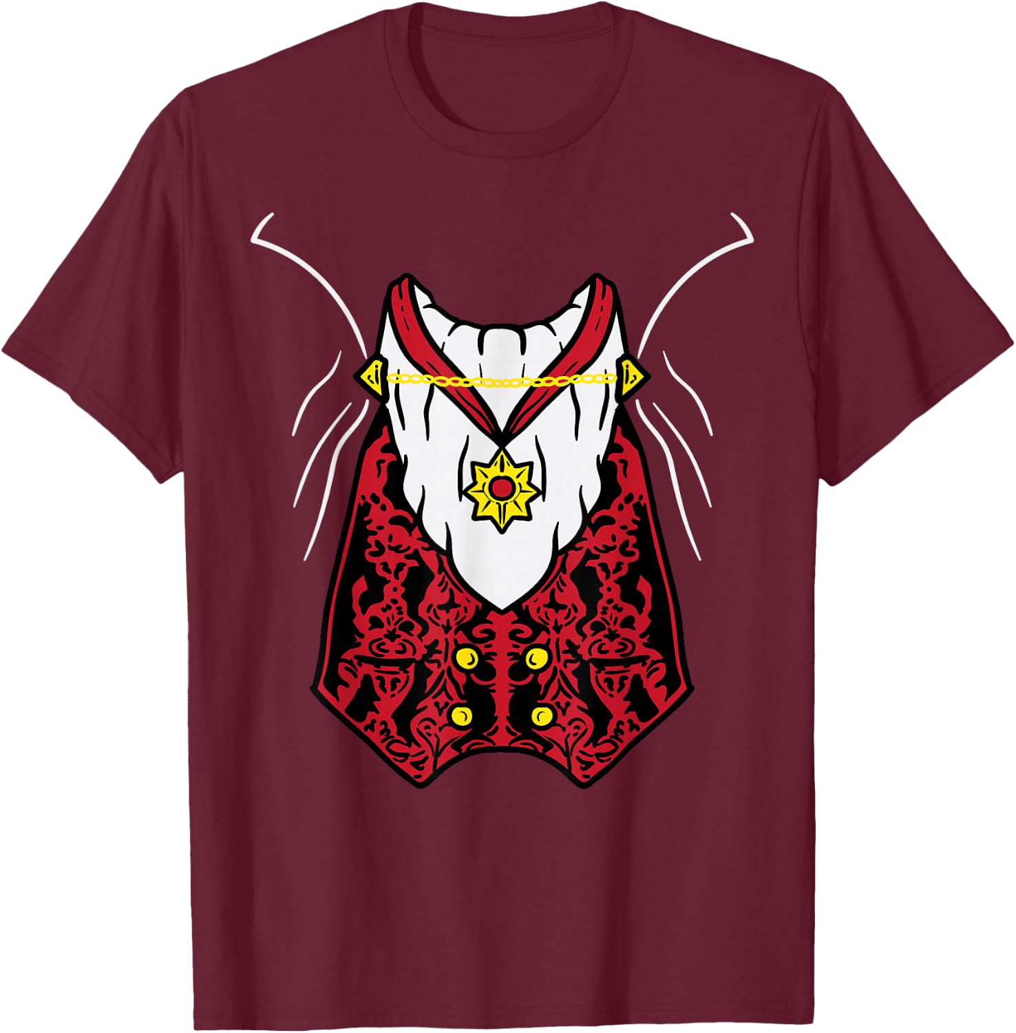 Dracula Vampire Uniform DIY Easy Lazy Halloween Costume T-Shirt - T-Shirt | Maroon