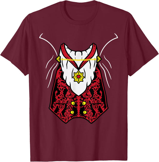 Dracula Vampire Uniform DIY Easy Lazy Halloween Costume T-Shirt - T-Shirt | Maroon