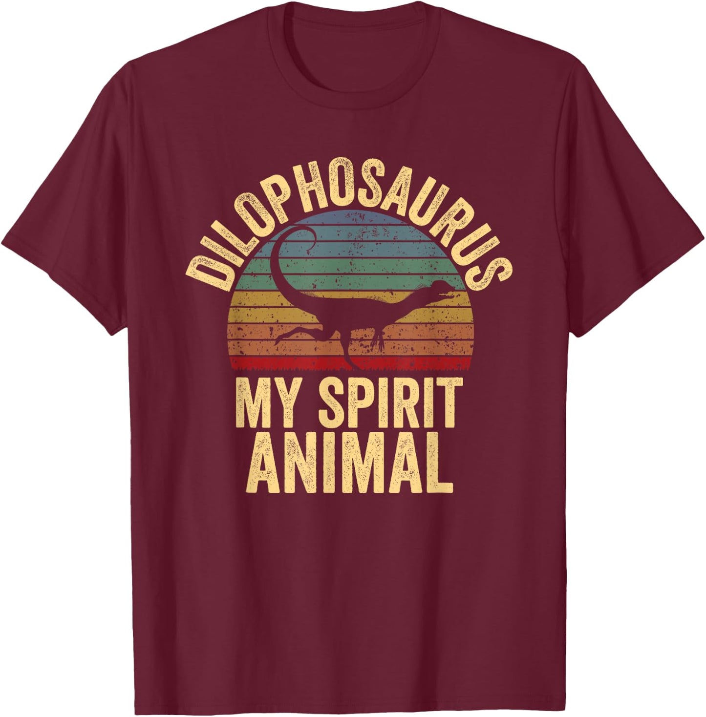 Dilophosaurus Is My Spirit Animal DInosaur Lovers Gift T-Shirt - T-Shirt | Maroon
