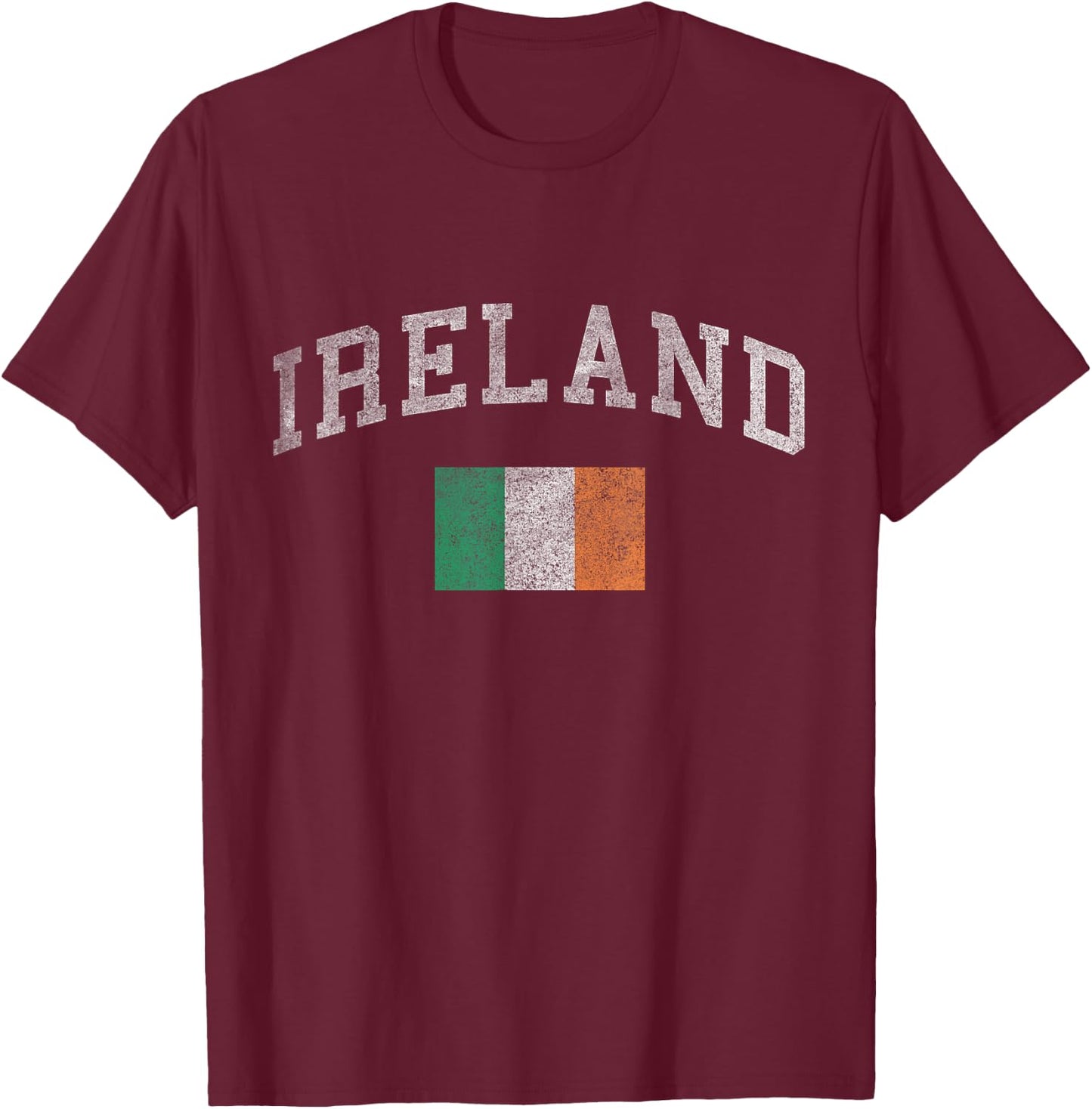 Retro Ireland Flag T-Shirt - T-Shirt | Maroon