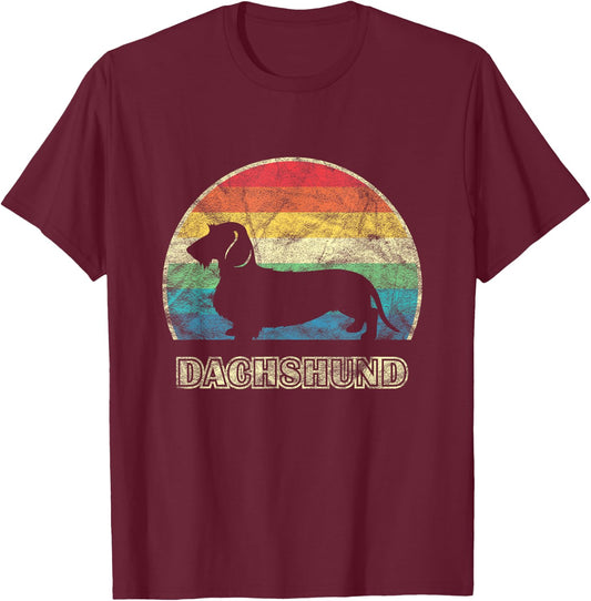 Wirehaired Dachshund Vintage Style Dog T-Shirt - T-Shirt | Maroon